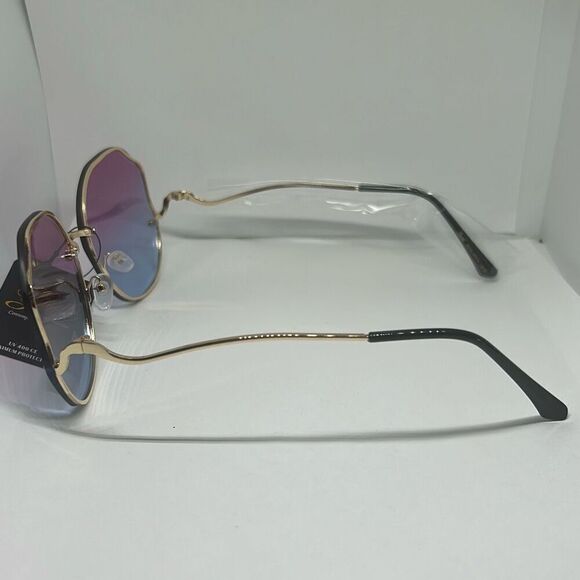 Giselle Round Metal Ocean Lens Sunglasses - Picture 2 of 3